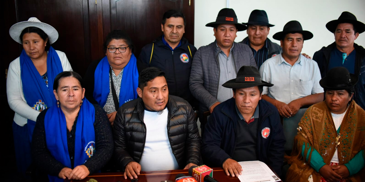 Representantes sindicales del Pacto de Unidad.