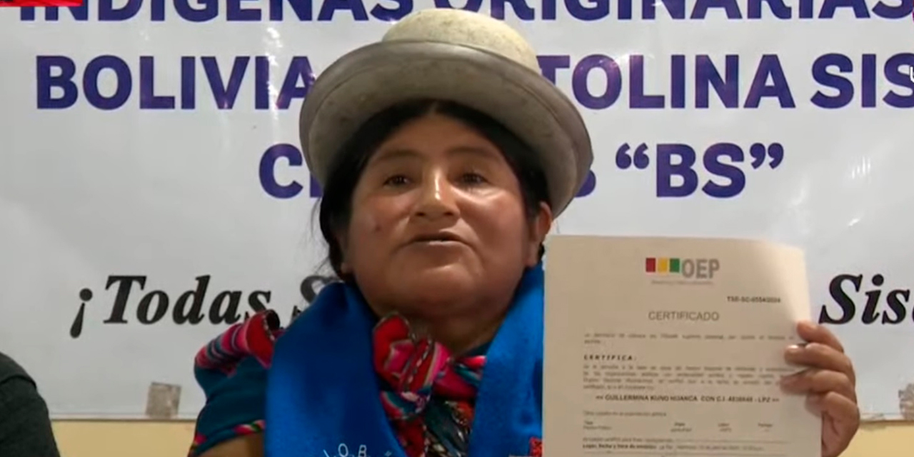 La ejecutiva de la Confederación Nacional de Mujeres Campesinas Indígenas Originarias de Bolivia “Bartolina Sisa” (Cnmciob-“B.S.”) Guillermina Kuno.