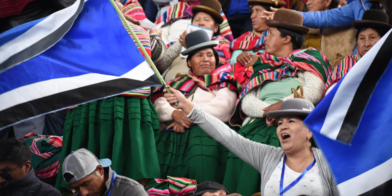 Banderas del MAS en el X Congreso en El Alto. | Foto: ABI