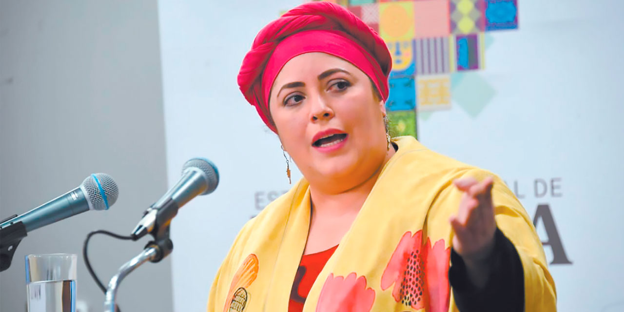 Ministra de la Presidencia, María Nela Prada. Archivo