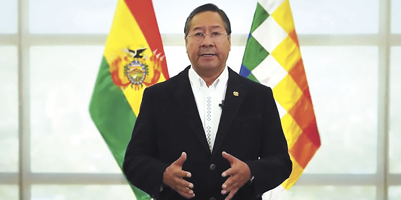El presidente Luis Arce dio ayer un mensaje a la nación.