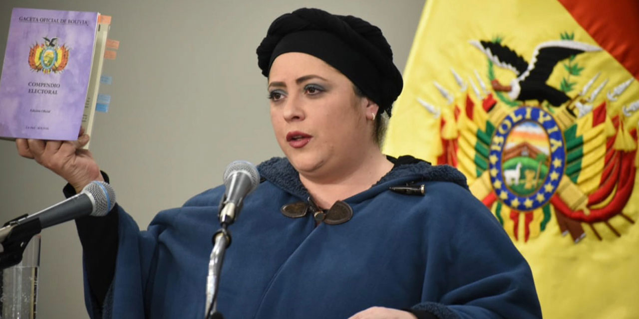 La ministra de la Presidencia, María Nela Prada. Foto: Gustavo Ticona