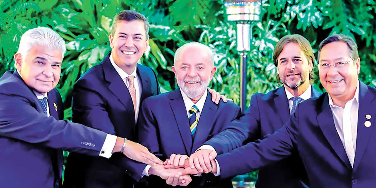 Los presidentes de Paraguay, Brasil, Uruguay y de Bolivia. Foto: Archivo