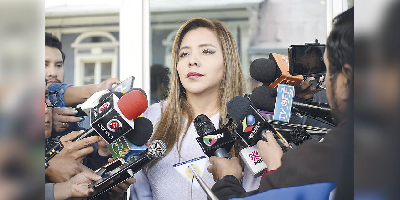 La viceministra de Comunicación, Gabriela Alcón. | Foto: Gustavo Ticona