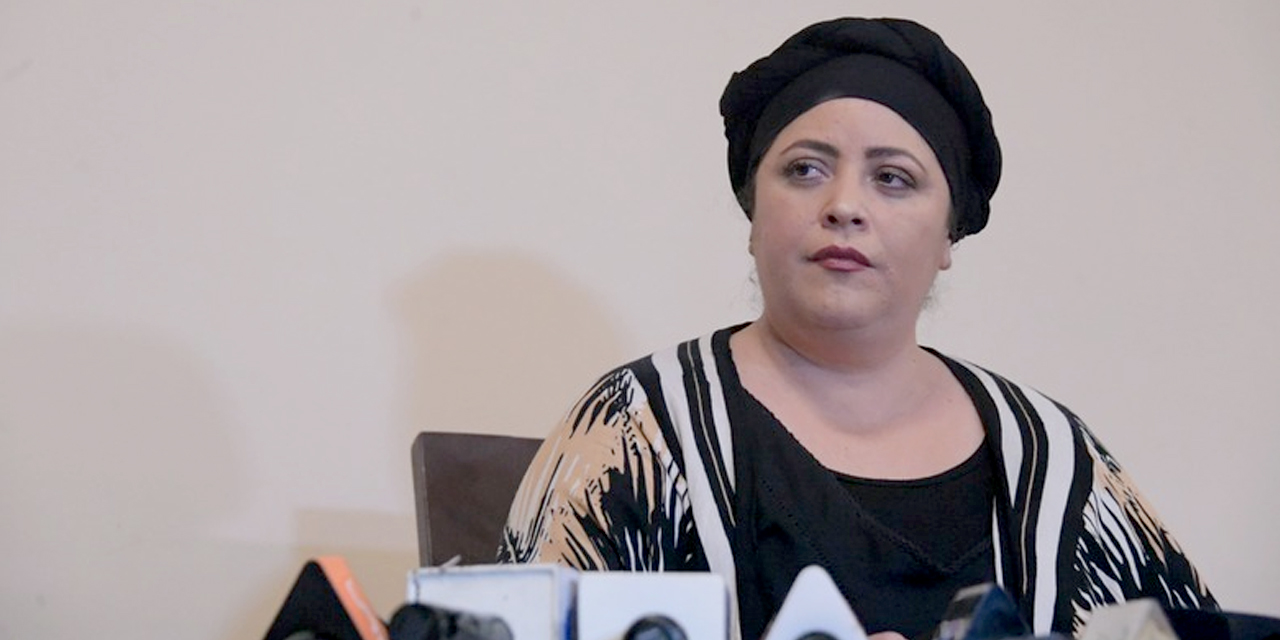 La ministra de la Presidencia. María Nela Prada.