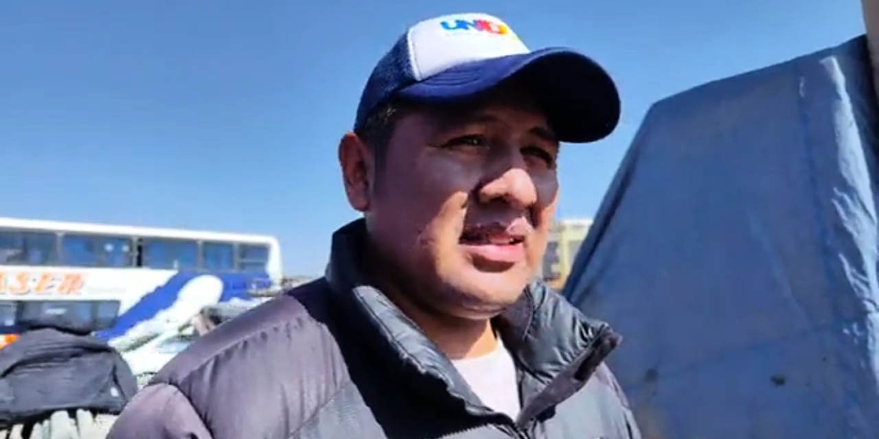 El dirigente del Transporte Libre de La Paz, Limbert Tancara.