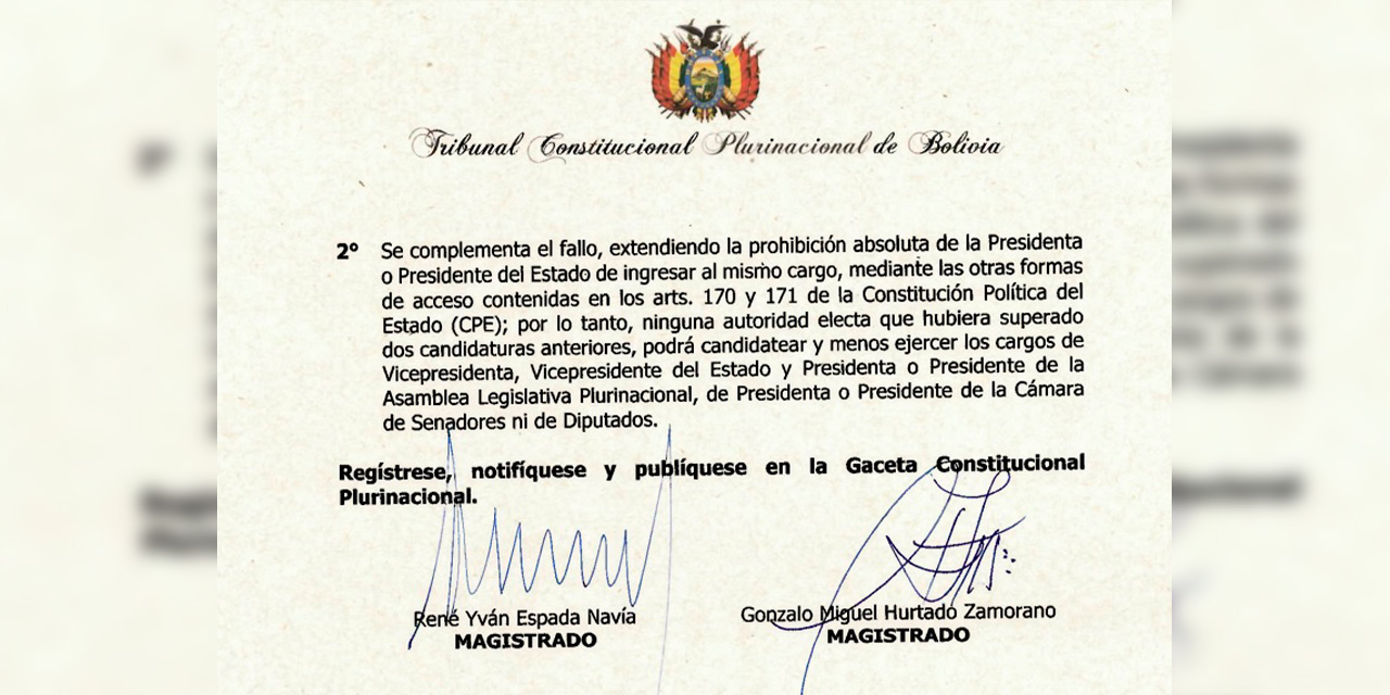 Texto final del Auto Constitucional 0083/2024 ECA de la Sala Cuarta del Tribunal Constitucional. Foto: AHORA EL PUEBLO