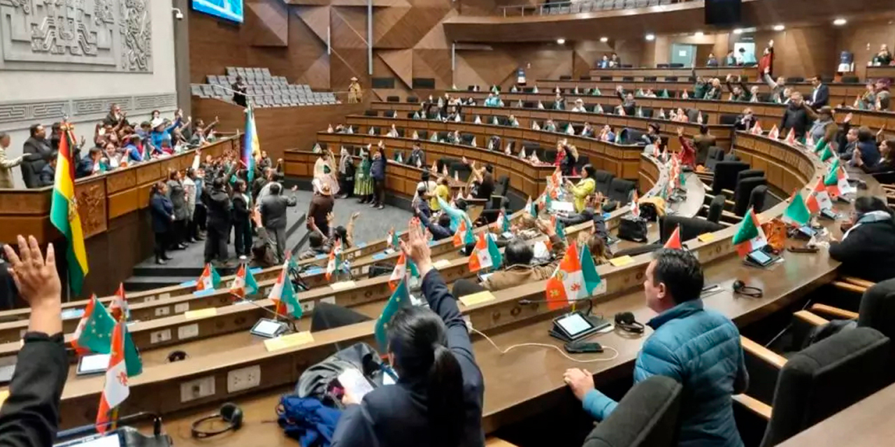 Diputados en la primera sesión de la Cámara Baja de la gestión legislativa 2024-2025. Foto:  Archivo