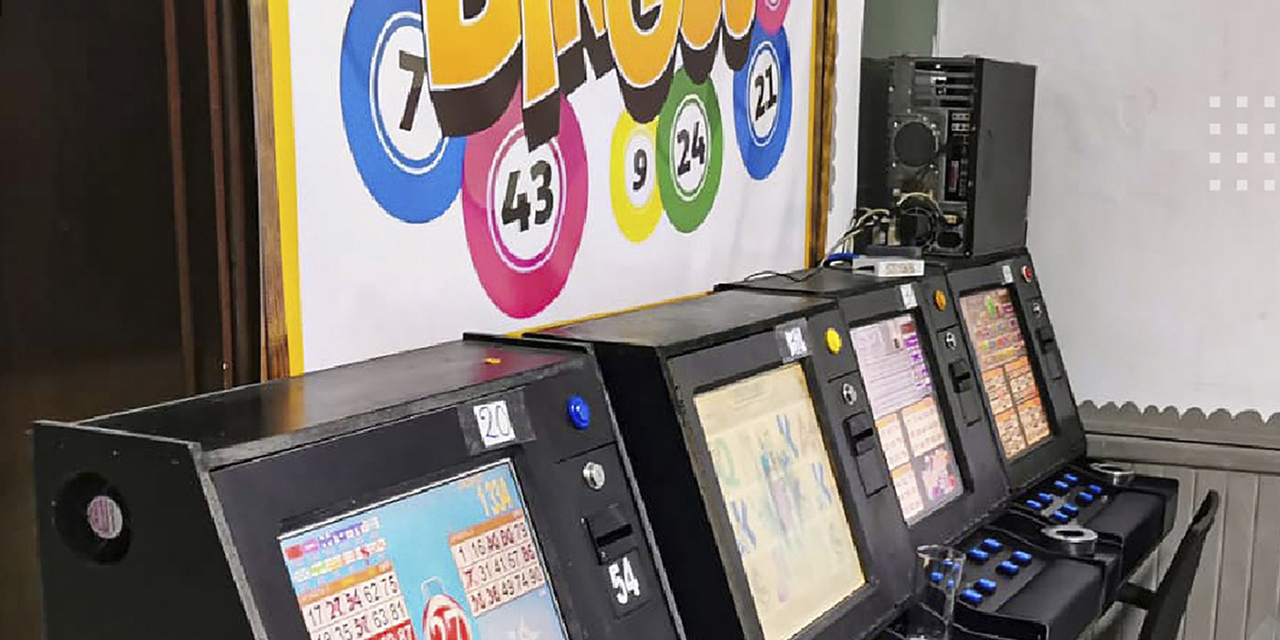 Las máquinas de juego que se decomisaron en Cochabamba.