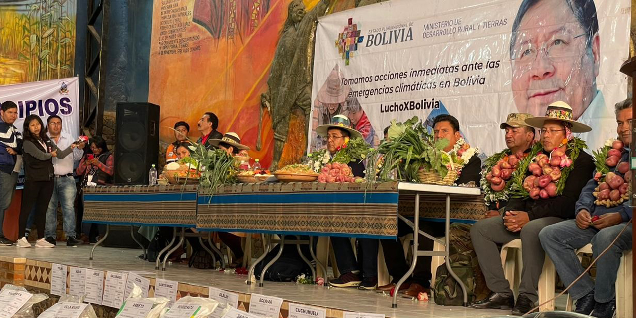 Acto de entrega de insumos.