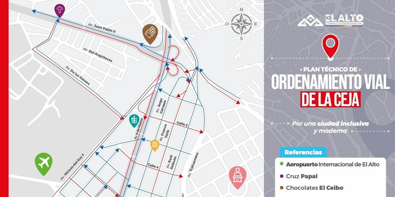 El municipio de El Alto efectuará modificaciones en el tránsito vial.  | Foto: GAMEA
