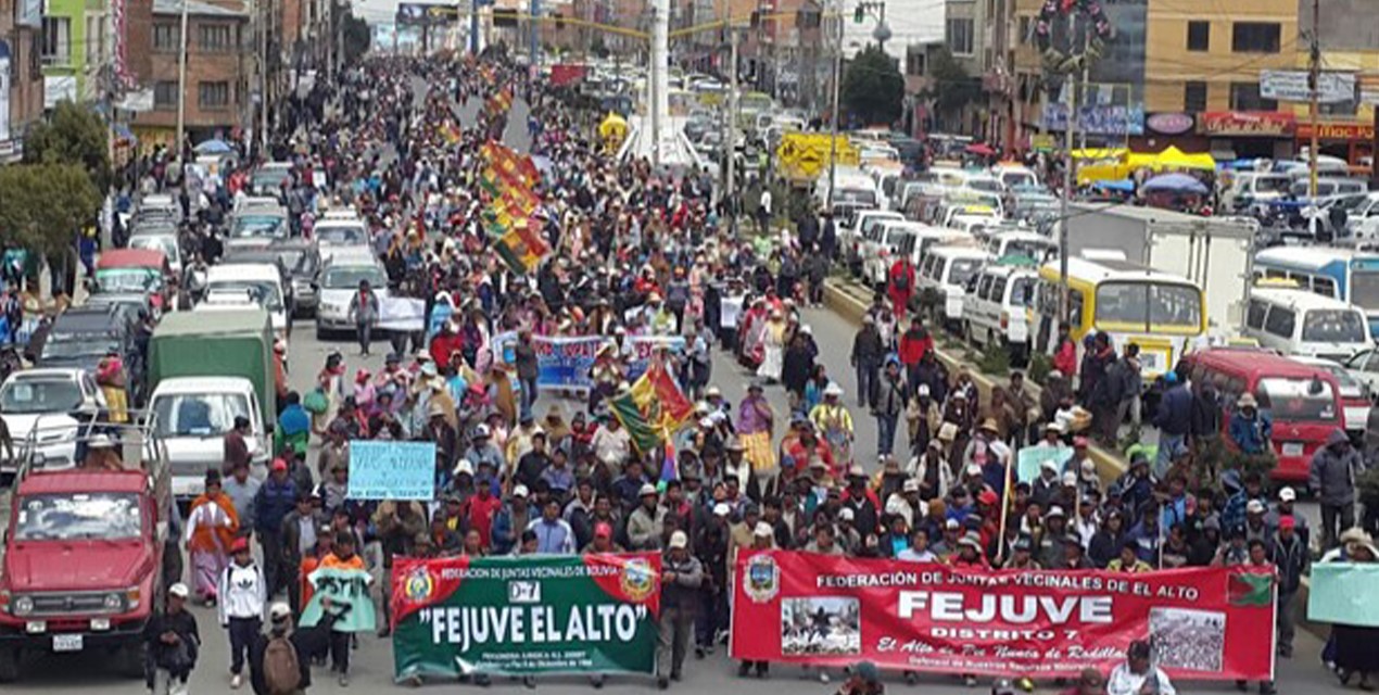 El Alto anuncia movilizaciones contra Evo. Foto RRSS
