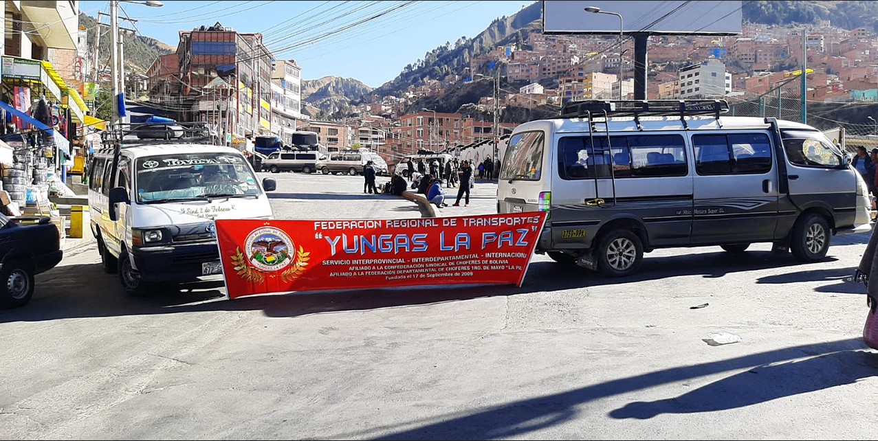 Bloqueo urbano en Vila Fátima, La Paz, Foto Ahora el Pueblo