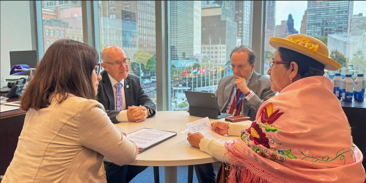 La ministra Celinda Sosa en reunión con Robert Floyd, Secretario de la Comisión Preparatoria del Tratado de Prohibición de los Ensayos Nucleares, Nueva York, Estados Unidos. Foto MRE