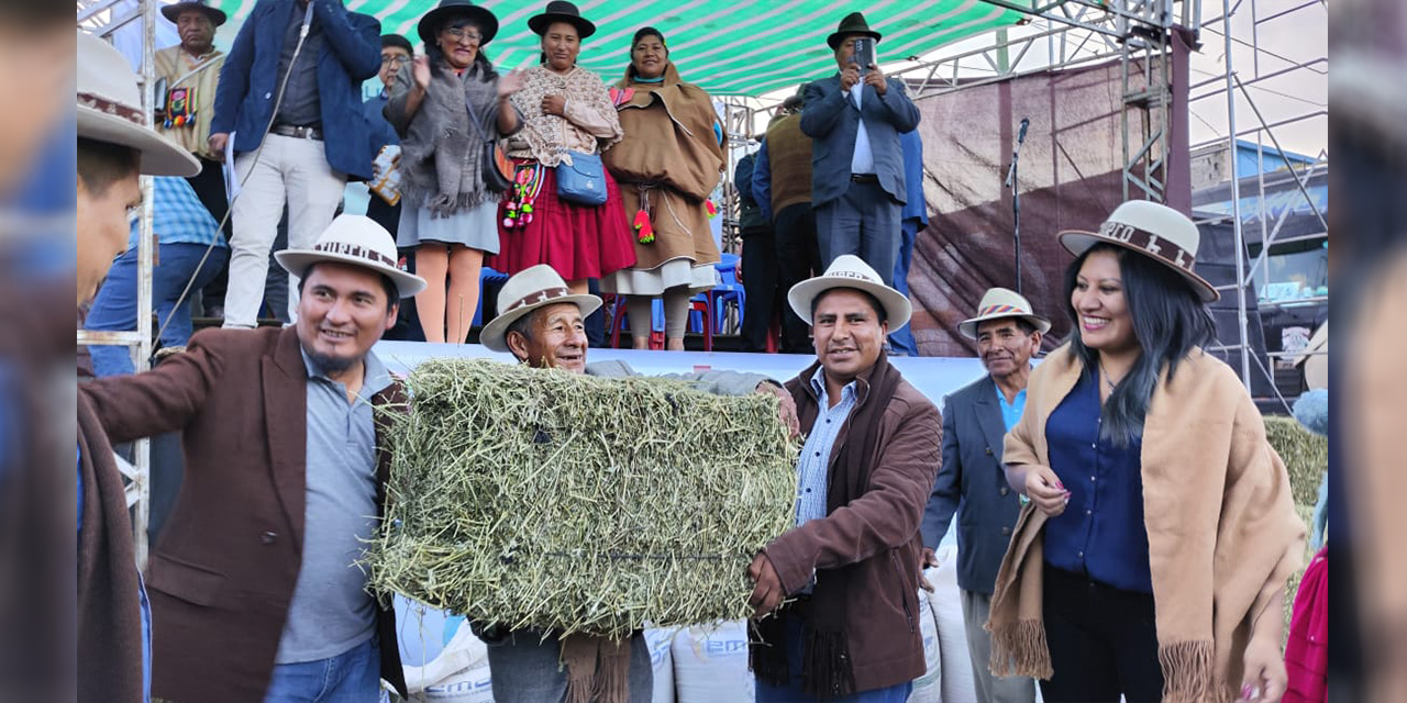 Gobierno entrega insumos agropecuarios a productores de 10 municipios de Oruro