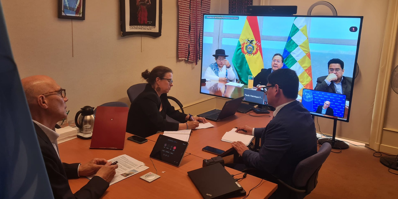 Reunión entre el Alto Comisionado de la ONU y Luis Arce.